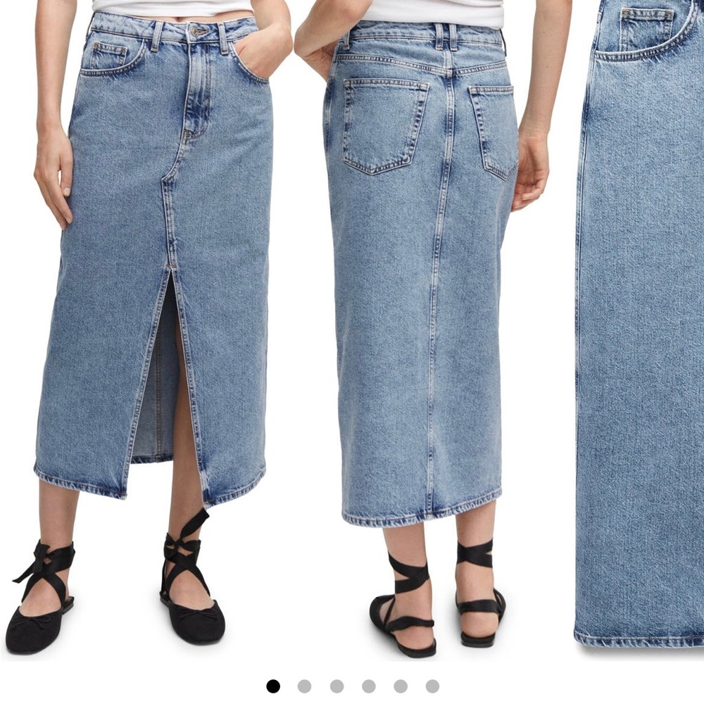 NWT Mango Demin Midi Skirt